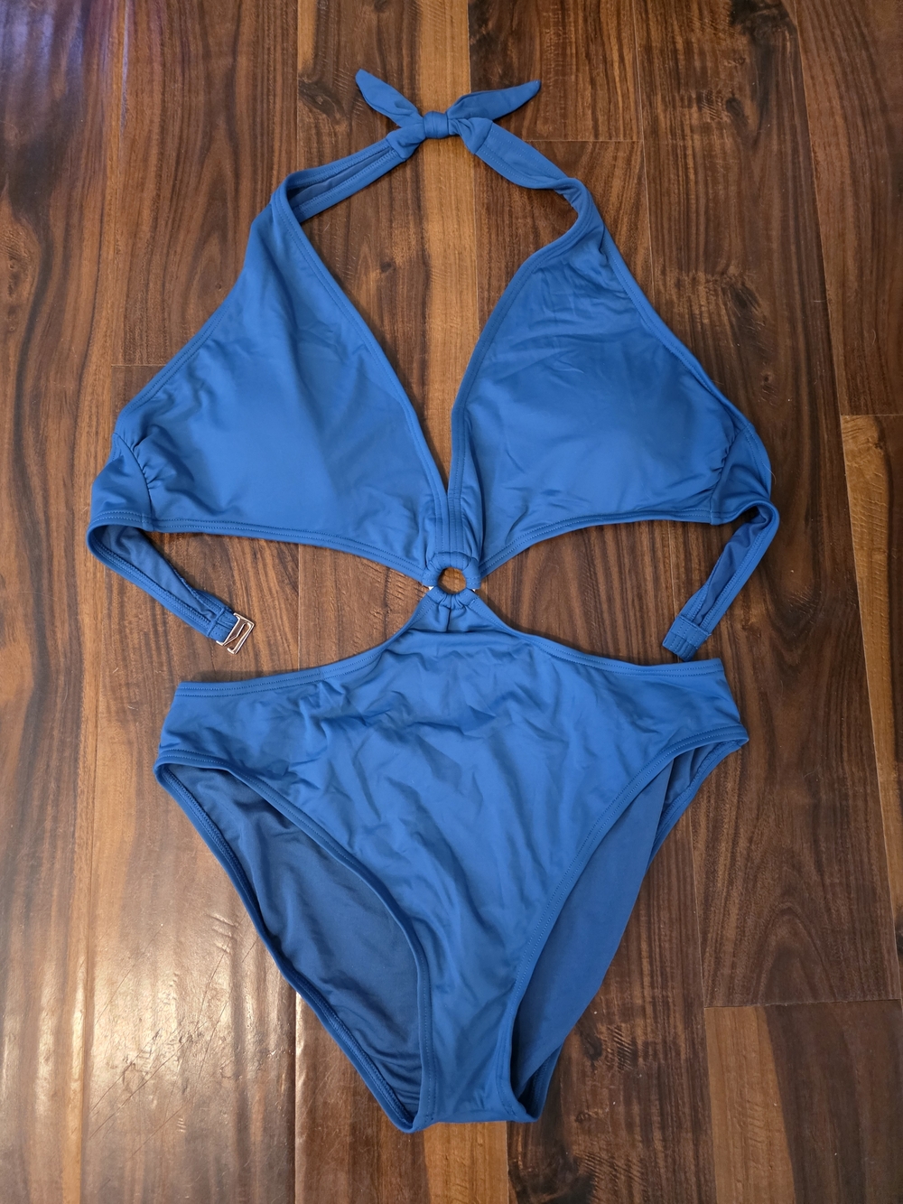Vince Camuto Bright Blue Halter One-Piece with Ring Detail - Kids